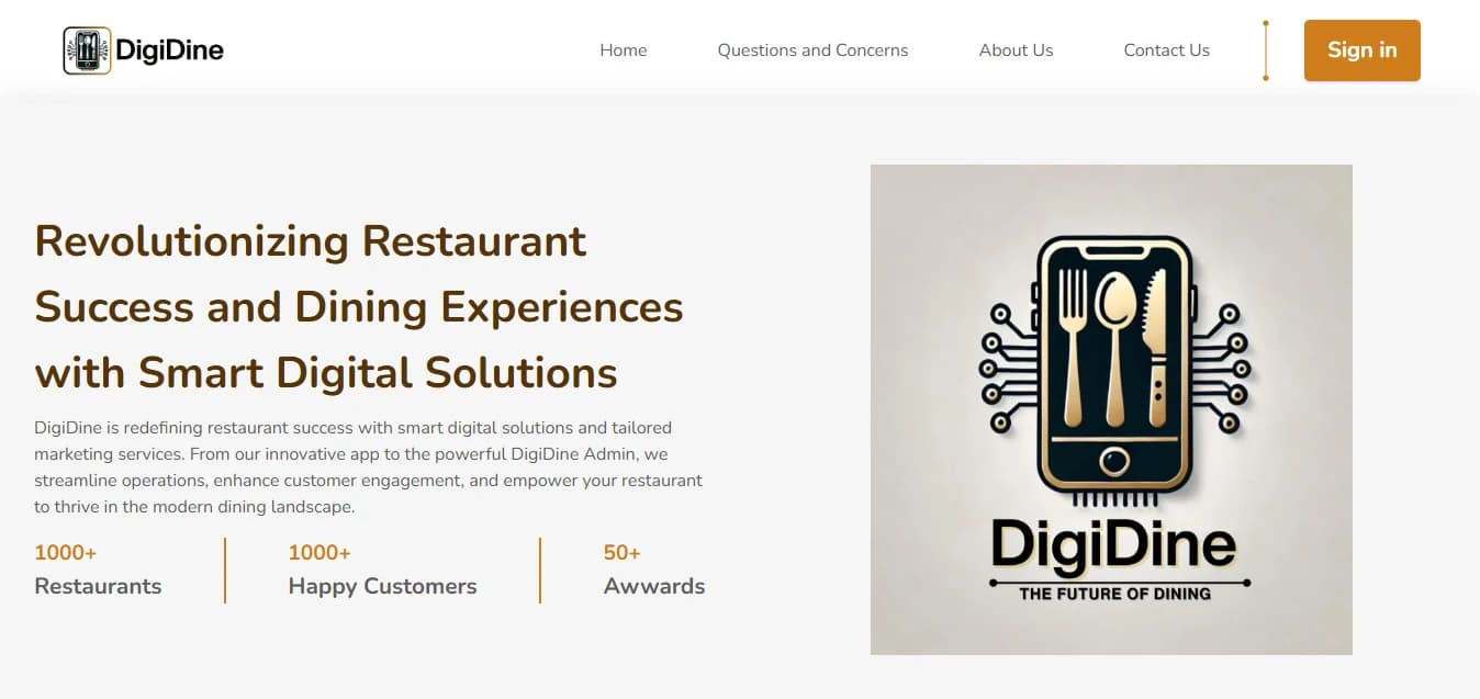 DigiDine home