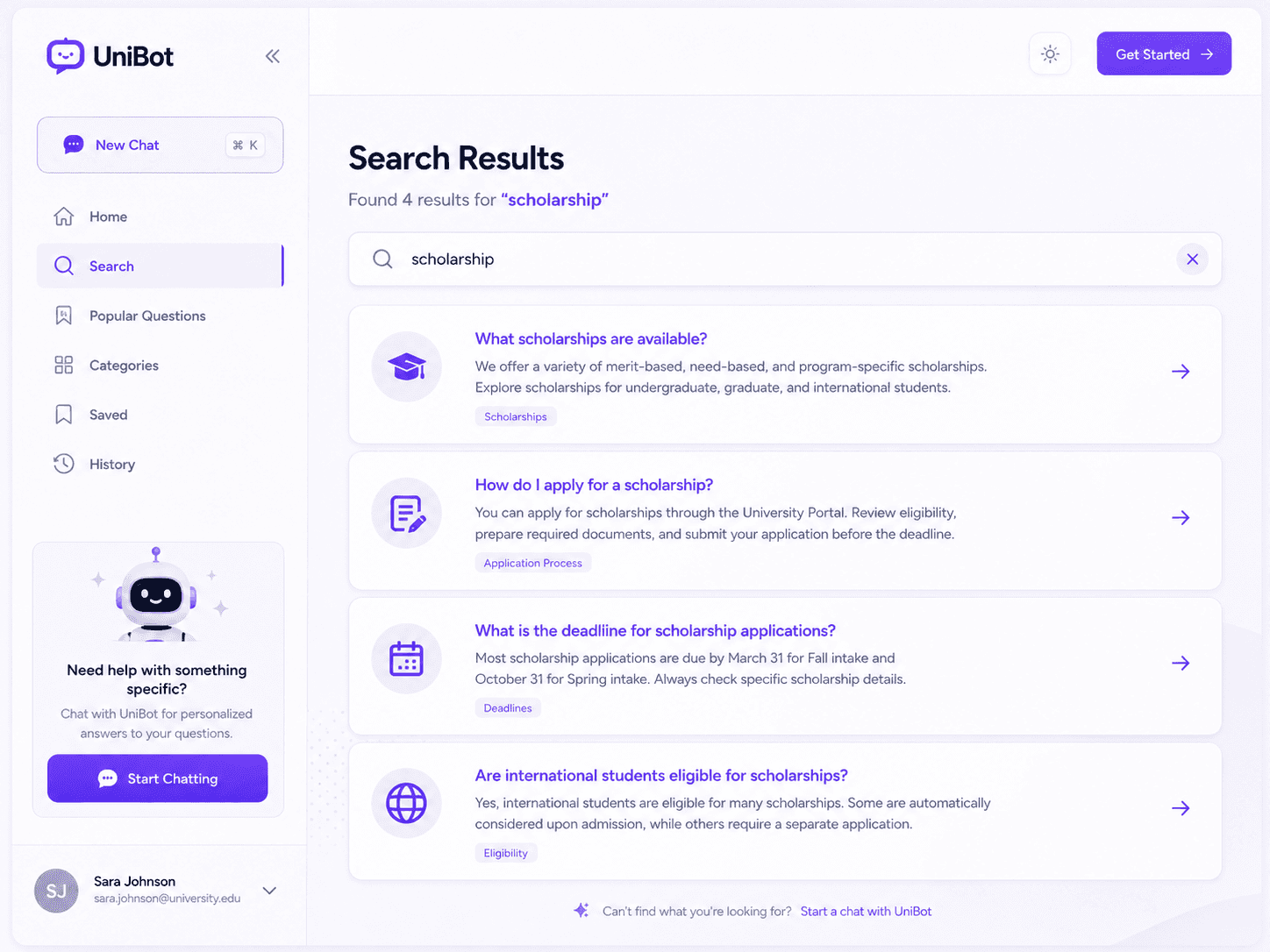 FAQ search